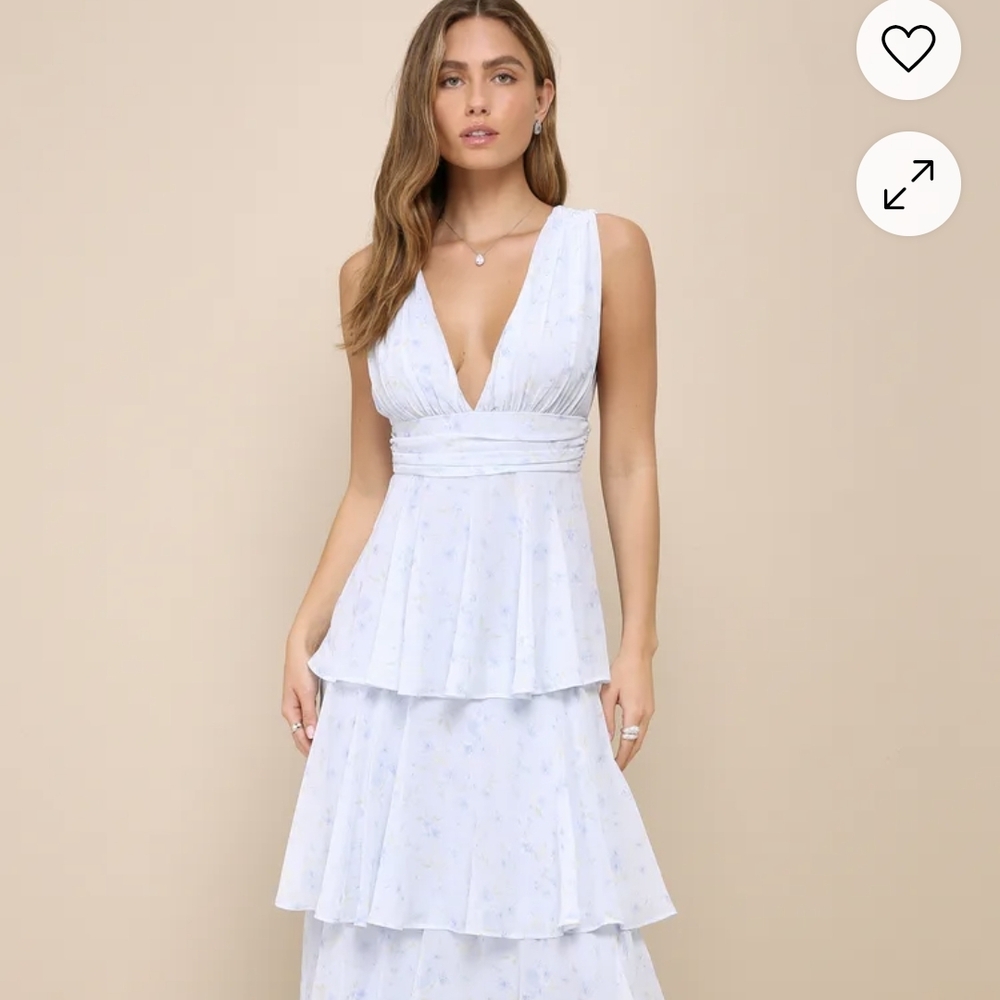 White Plunge Neck Sleeveless Maxi Dress